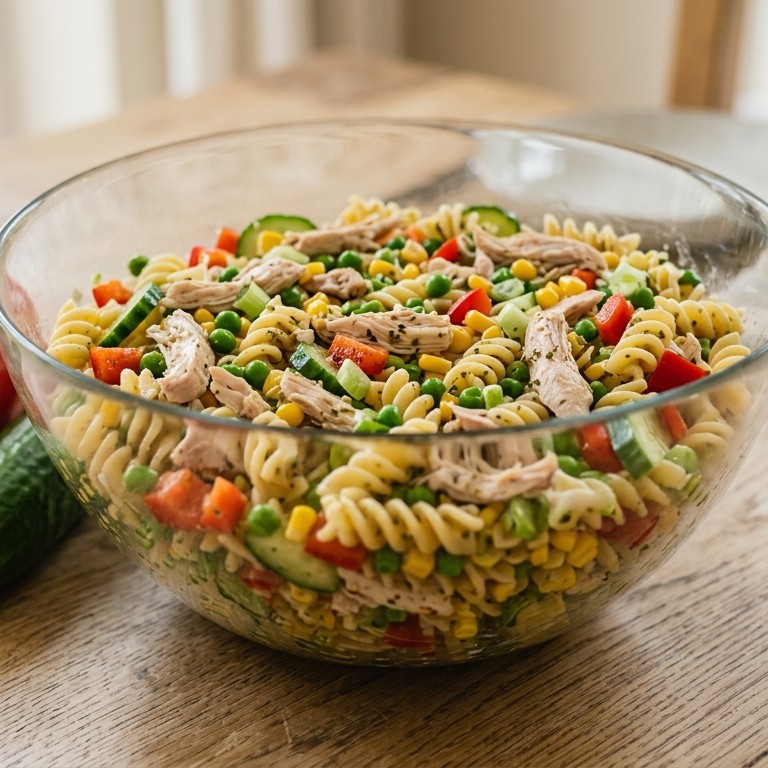 Salade van kip en pasta recept