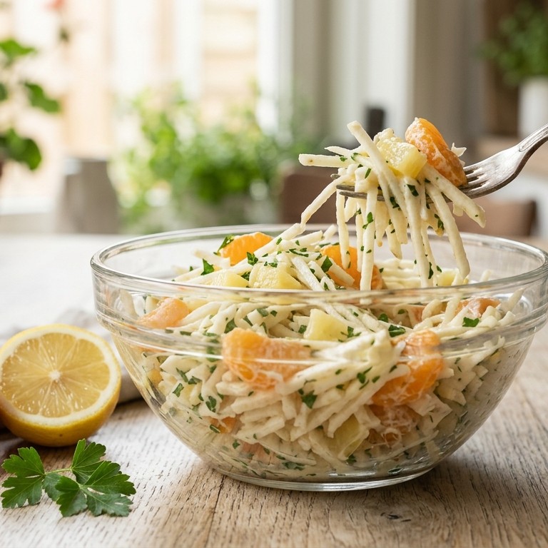 Salade van knolselderij recept