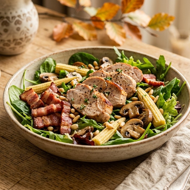 Salade van konijn met spekreepjes recept