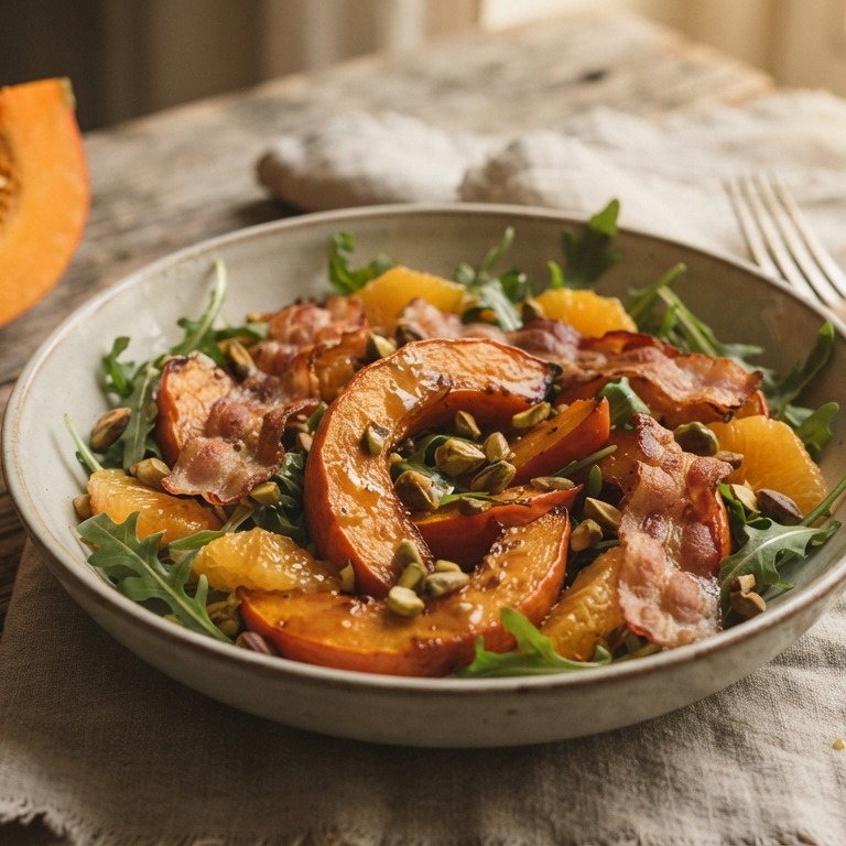 Salade van pompoen met bacon recept