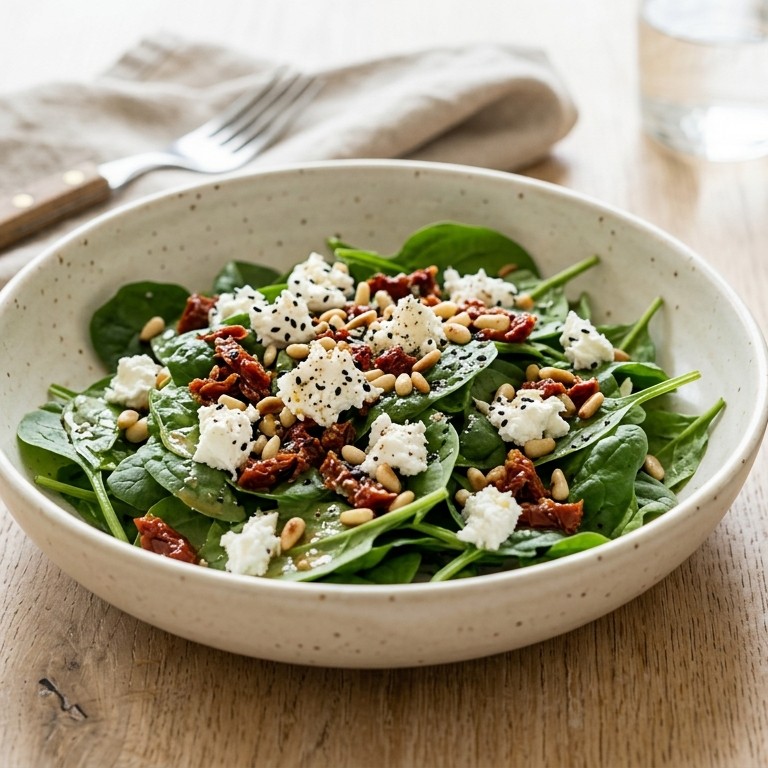 Salade van spinazie en geitenkaas recept
