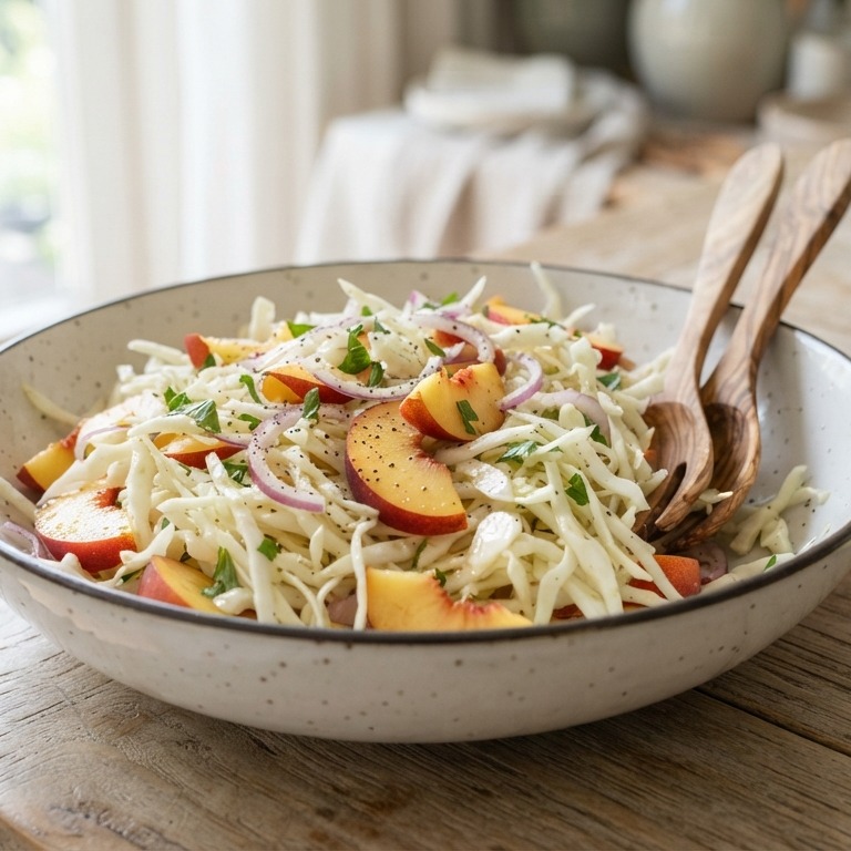 Salade van witte kool en nectarines recept