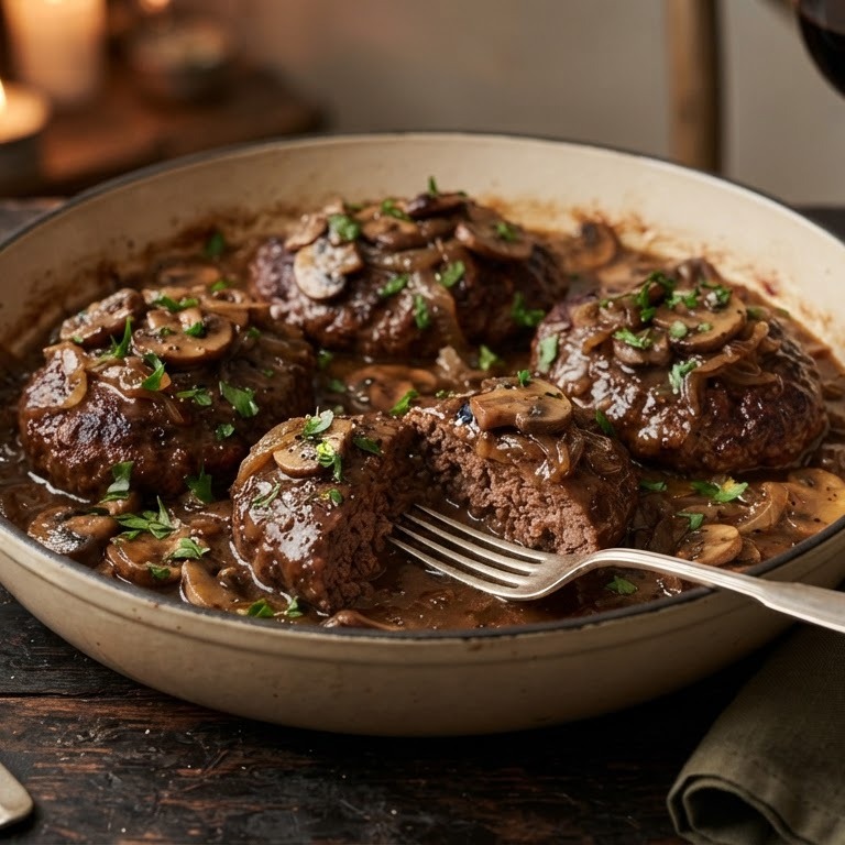 Salisbury steak uit slowcooker recept