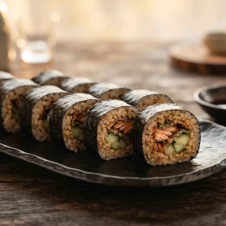 Salmon skin sushi recept