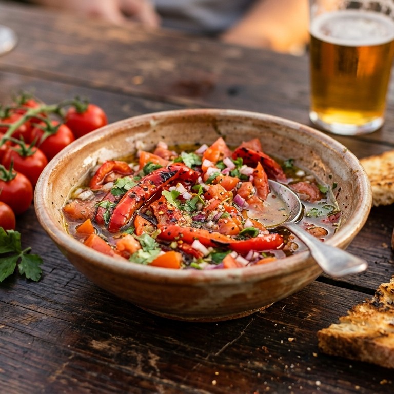 Salsa paprika en tomaat recept