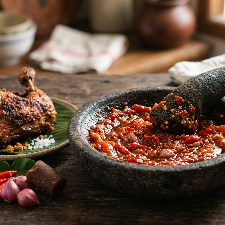 Sambal Ajam Goreng Kalasan (een sambal voor de gebakken kip) recept