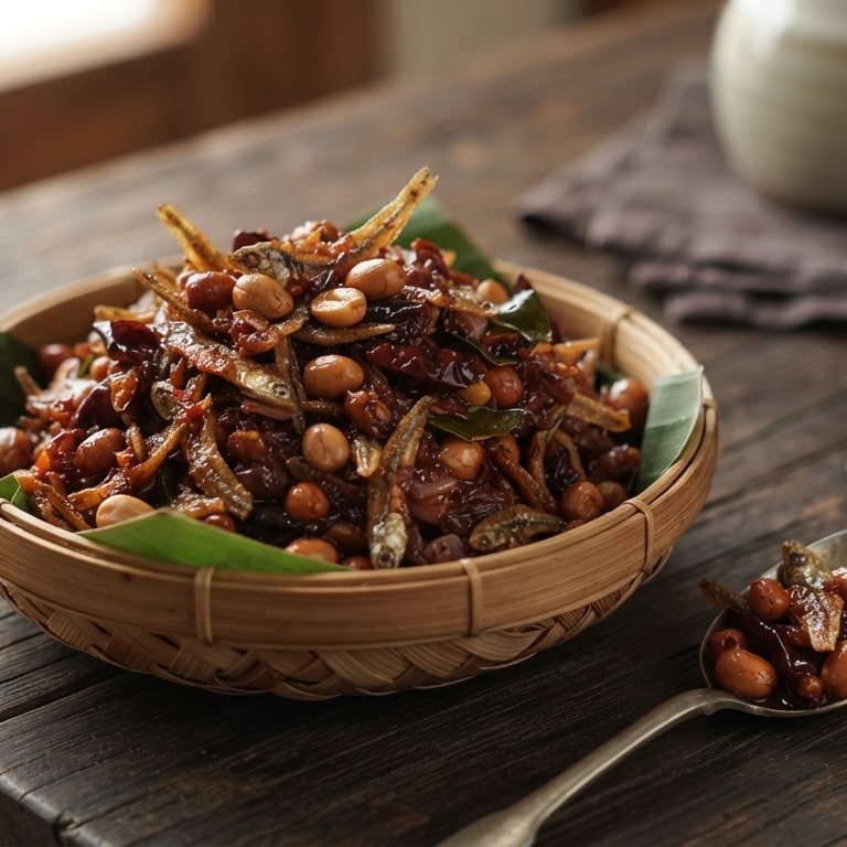 Sambal goreng ikan teri (pittige vis) recept
