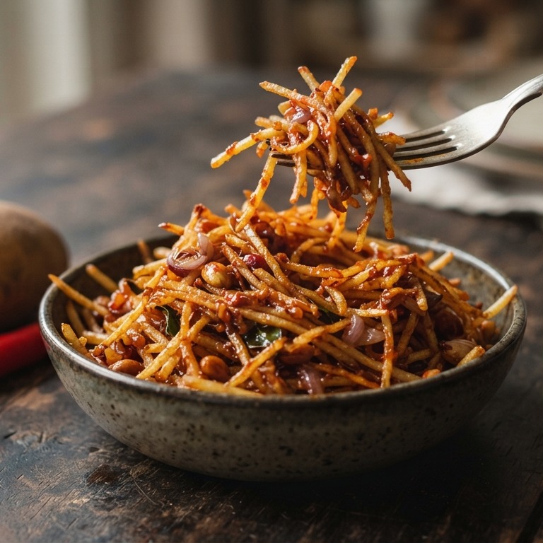 Sambal goreng kentang (pittige gebakken fijngesneden aardappelen) recept