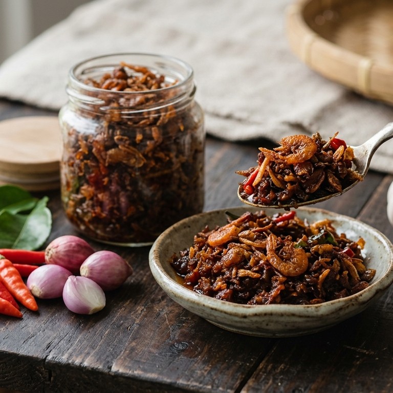 Sambal goreng kering ebbi (zoete garnalen) recept