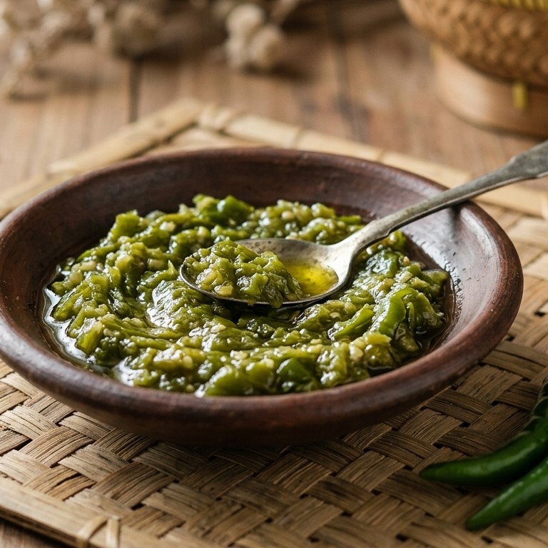 Sambal Lado Hijau (sambal van groene lomboks) recept