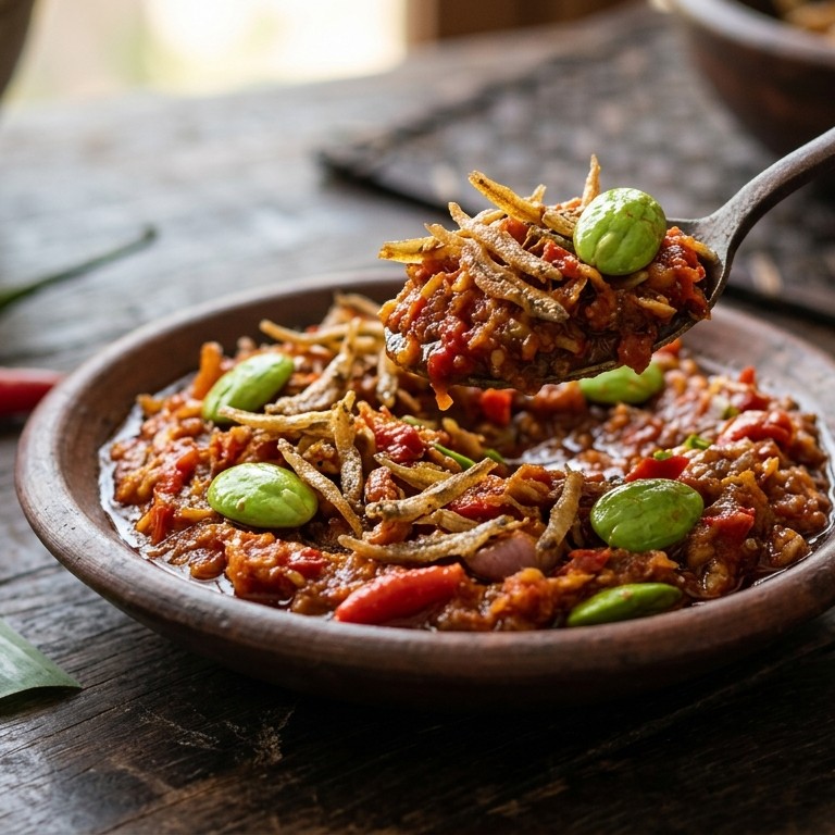 Sambal Teri Jenkin (sambal van zoute vis en petehbonen) recept