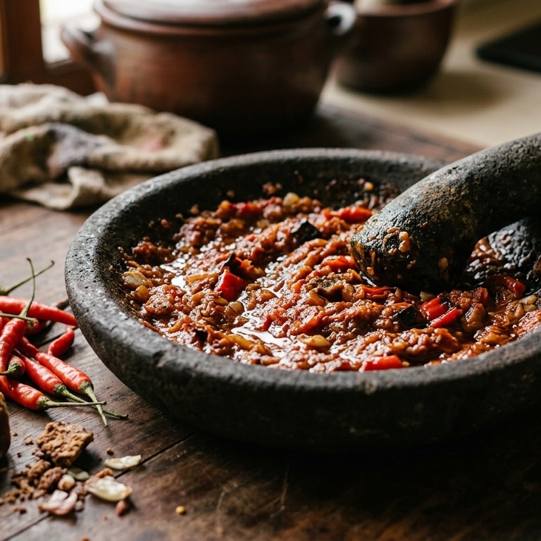 Sambal trassi bakar (voor nasi goreng) recept