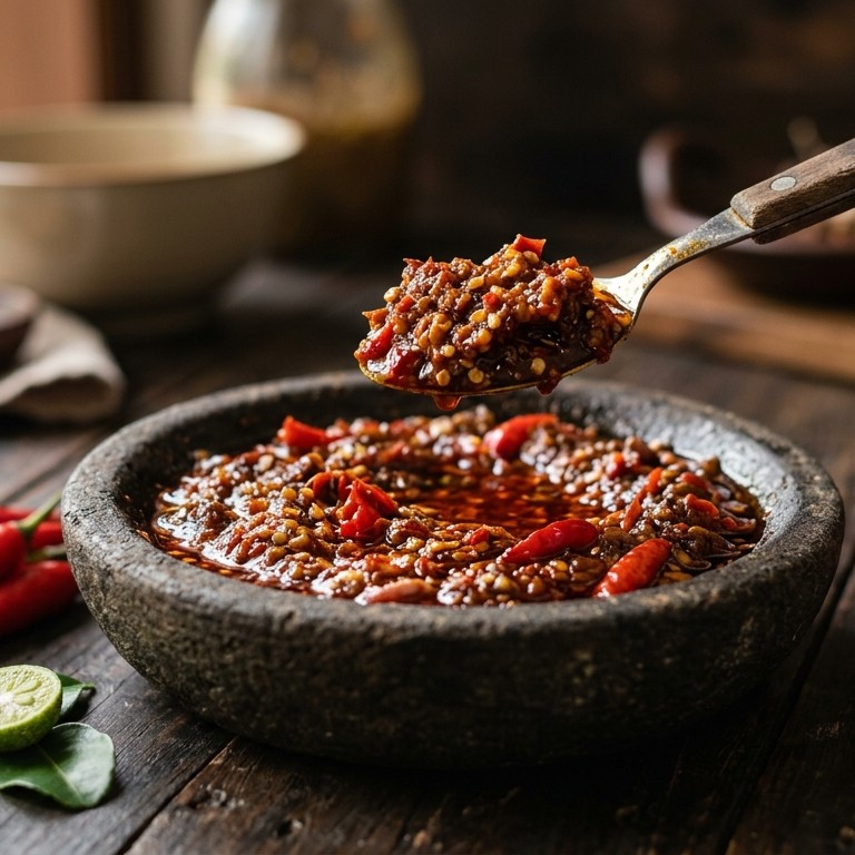 Sambal trassi (sambal met garnalenpasta) recept