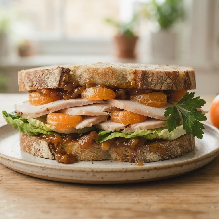 Sandwich met kalkoen en mandarijntjes recept