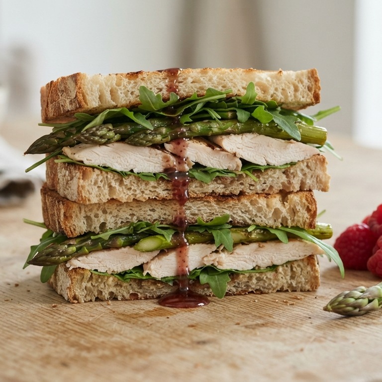 Sandwich met kip en asperges recept