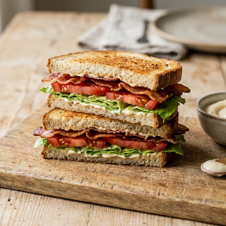 Sandwich met sla, tomaat en bacon recept