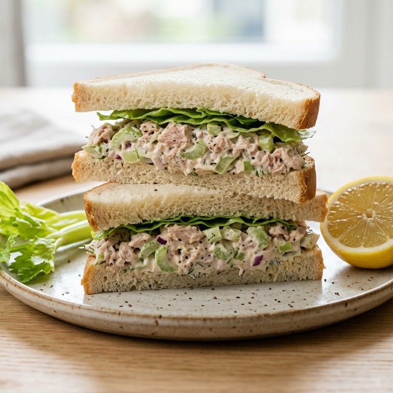 Sandwich met tonijnsalade en bleekselderij recept
