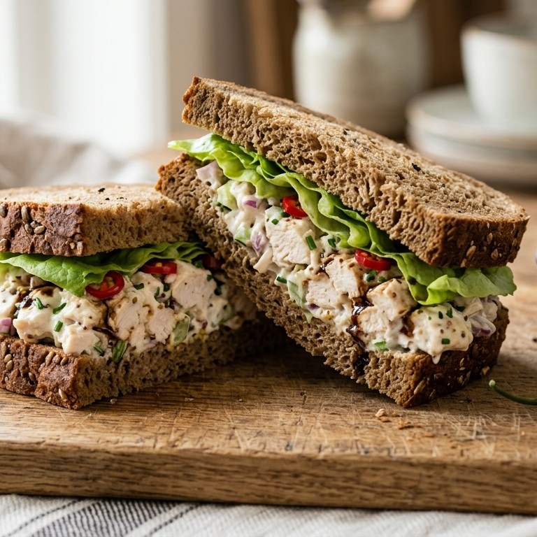 Sandwich met verse kippensalade recept