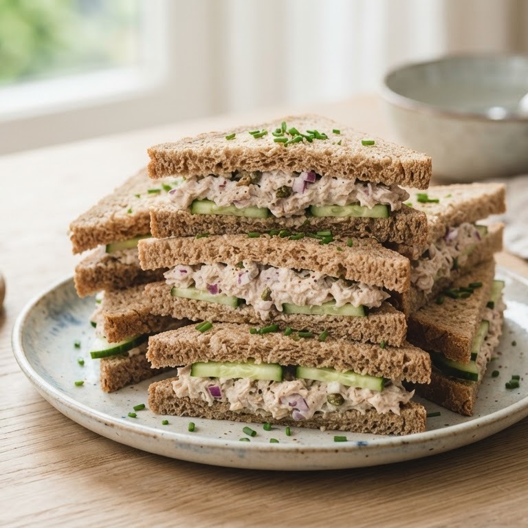 Sandwiches met komkommer en tonijn recept