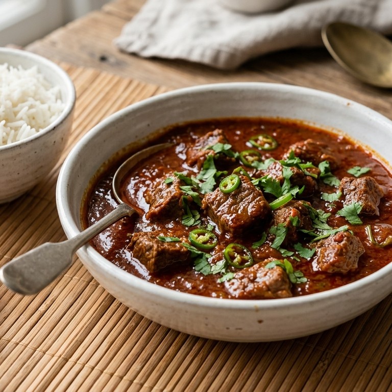 Sapi curry madras (pittige curry van rundvlees) recept