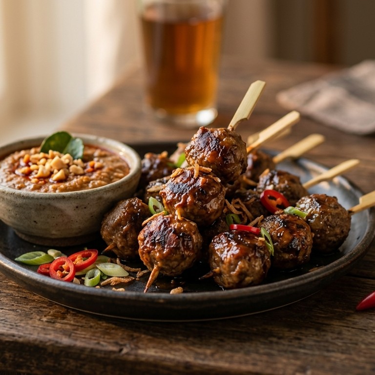 Sate gehaktballetjes recept