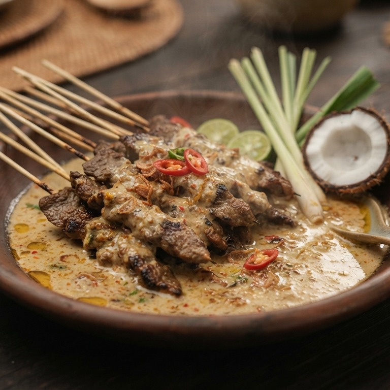Saté Komoh (runderspiesjes in kokossaus) recept