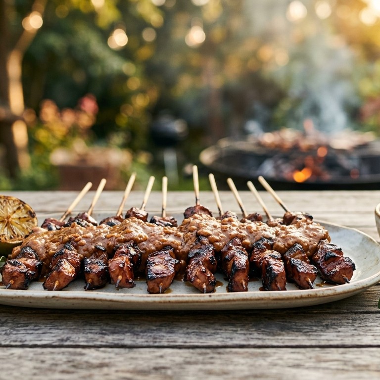 Saté Makassar (sate van varkenslappen) recept