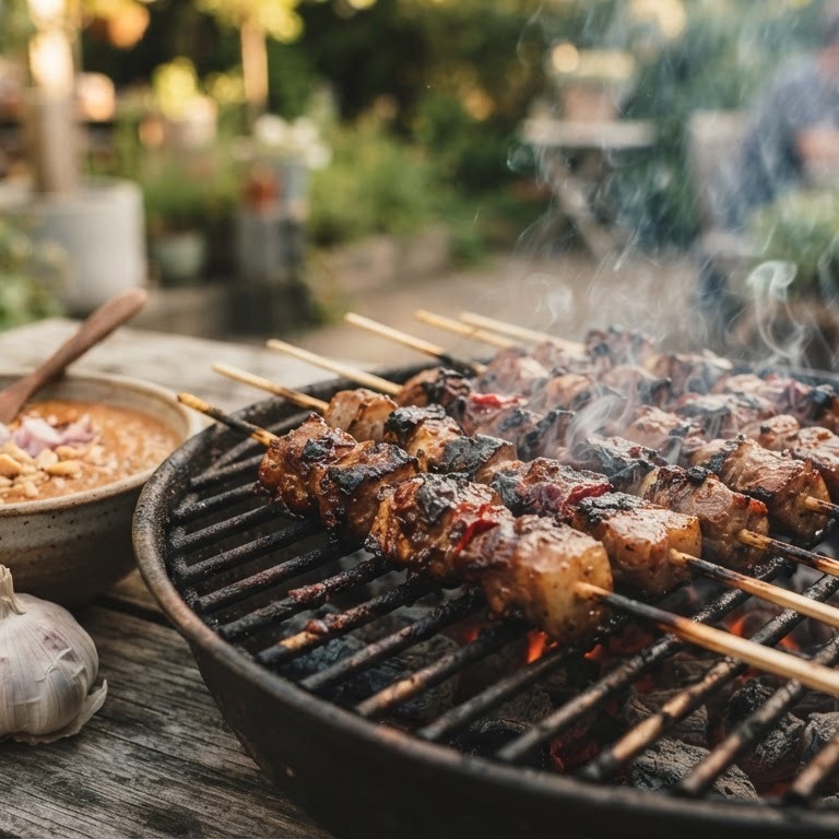 Sate Tusuk Babi of Sapi (varkensvlees of rundvleessate) recept