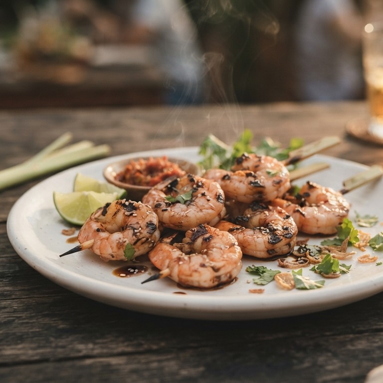 Saté udang (saté van garnalen) recept