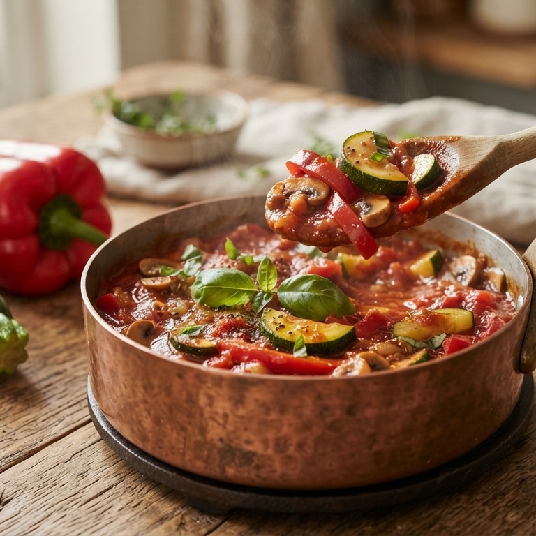 Saus met courgette en paprika recept