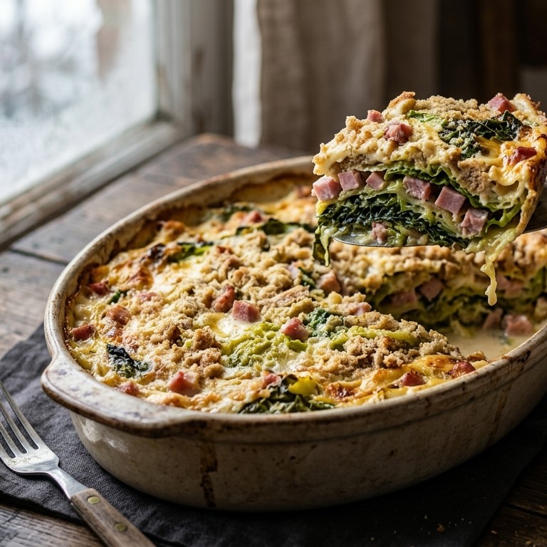 Savooiekool-hamschotel recept