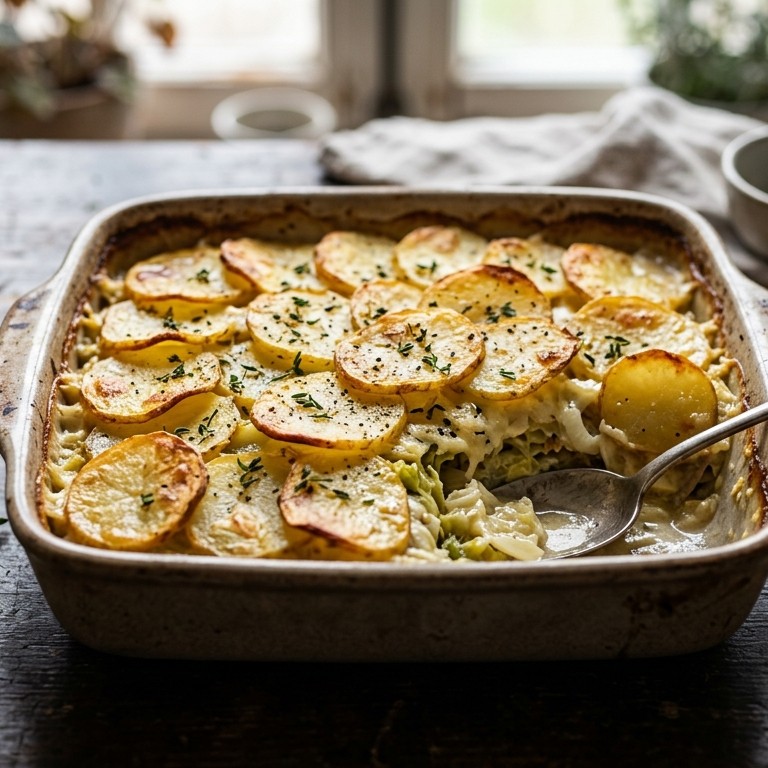 Savooiekool met aardappelschijfjes recept