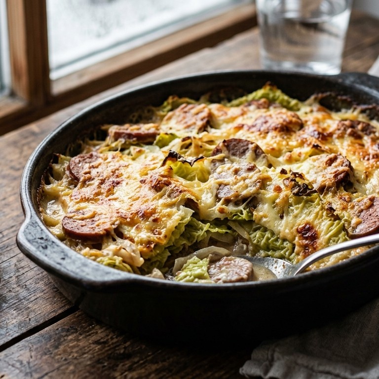 Savooiekoolgratin met leverworst recept