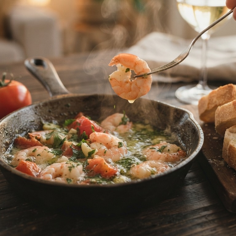 Scampi's met tomaat, knoflook en kruidenboter recept