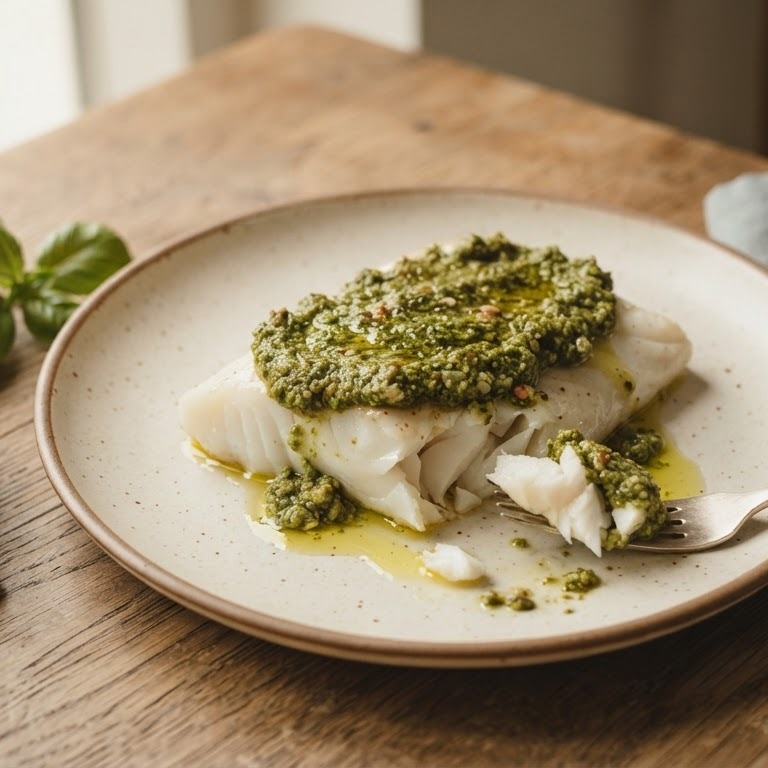 Schelvisfilet met hazelnootpesto recept