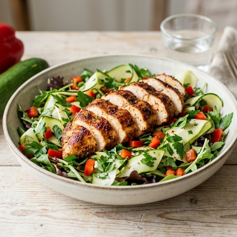 Scherpe kipfilets met salade recept