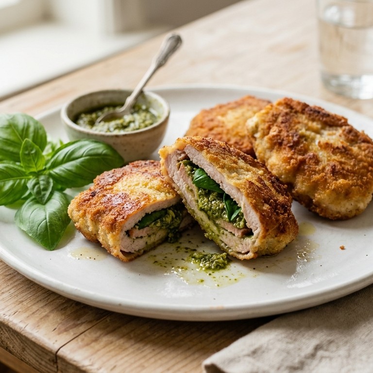 Schnitzelpakketje met pesto recept