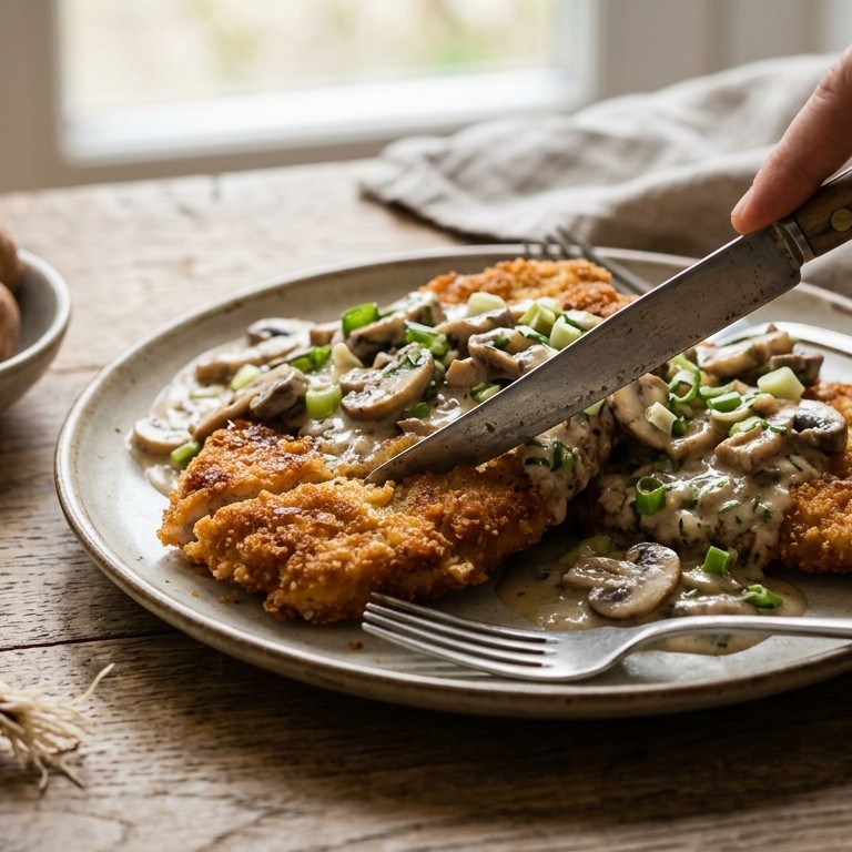 Schnitzels met champignonroomsaus recept