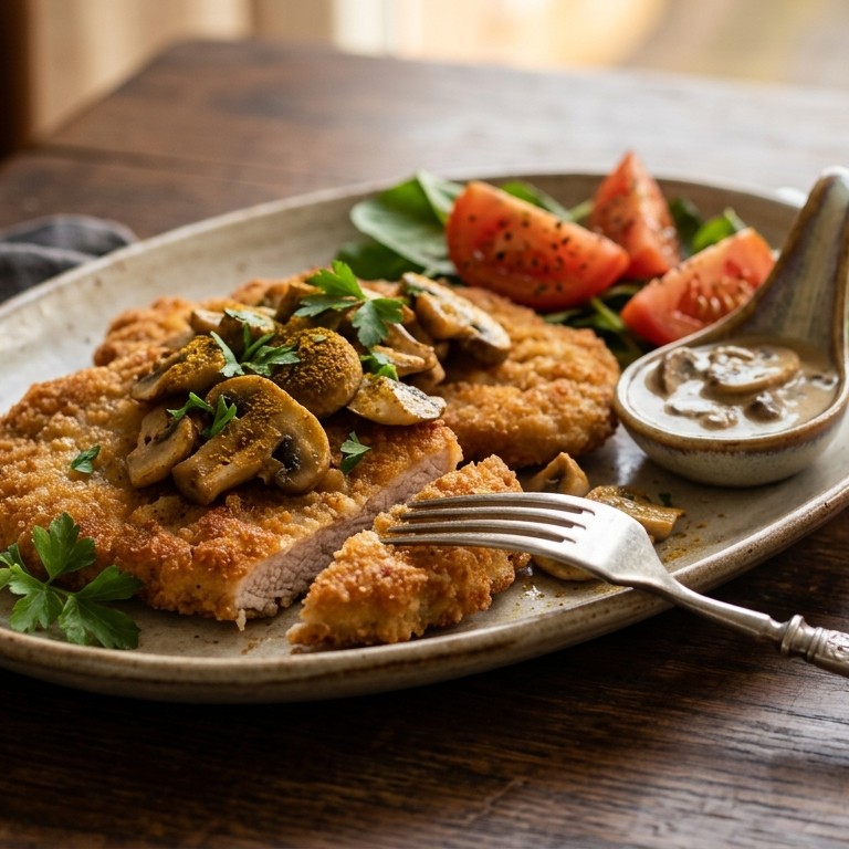 Schnitzels met champignons recept