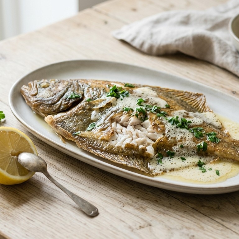 Schol met citroenboter en peterselie recept