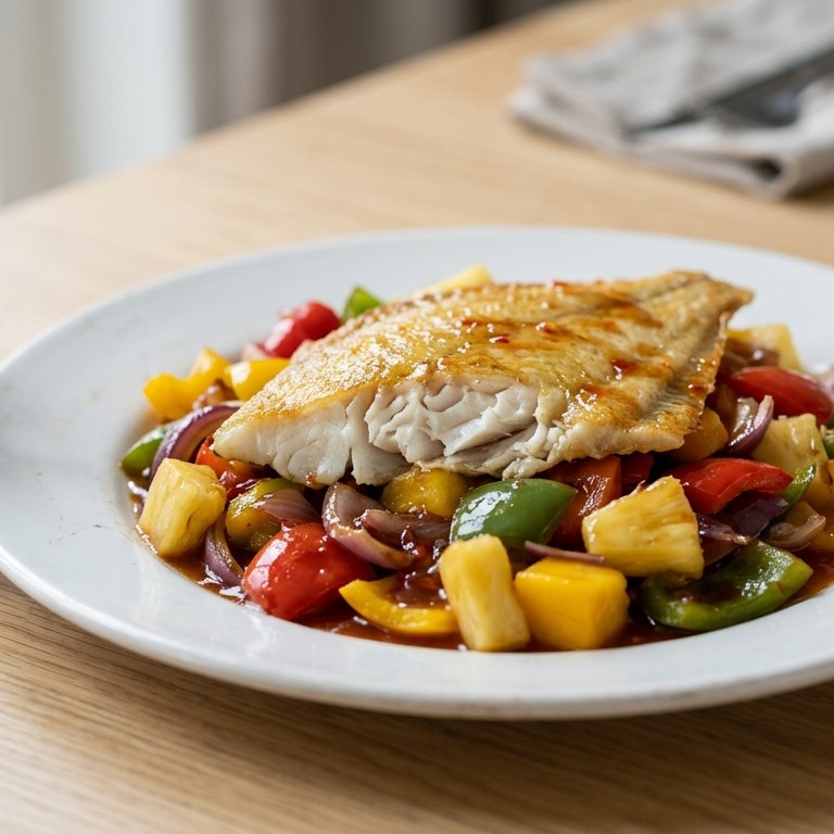 Schol met zoetzure groenten recept