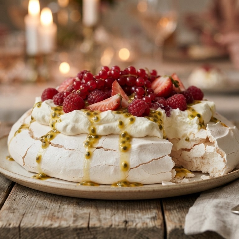 Schuimgebak met rood fruit en passievruchten recept