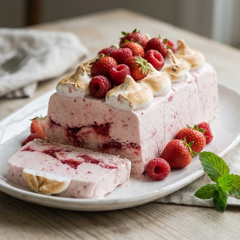 Semifreddo met aardeien en frambozen recept