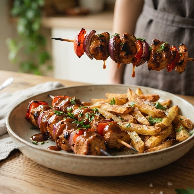Shaslick met ovenfriet recept