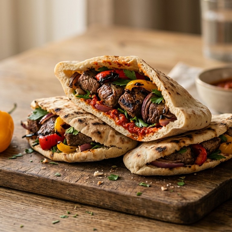 Shaslik pittabroodjes recept