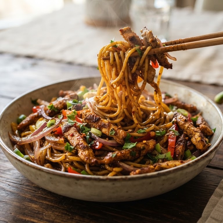 Shoarma bami recept