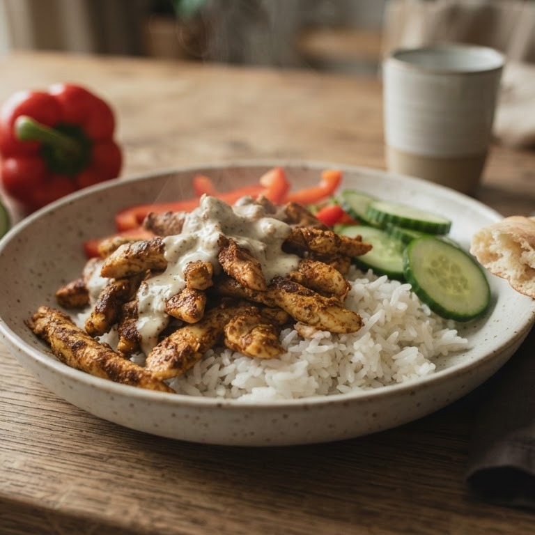 Shoarma met groenten en rijst recept