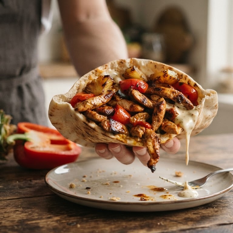Shoarma met paprika en ananas recept