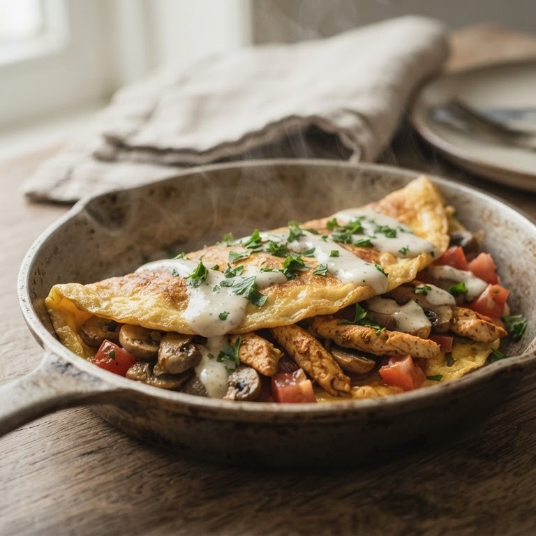 Shoarma omelet recept