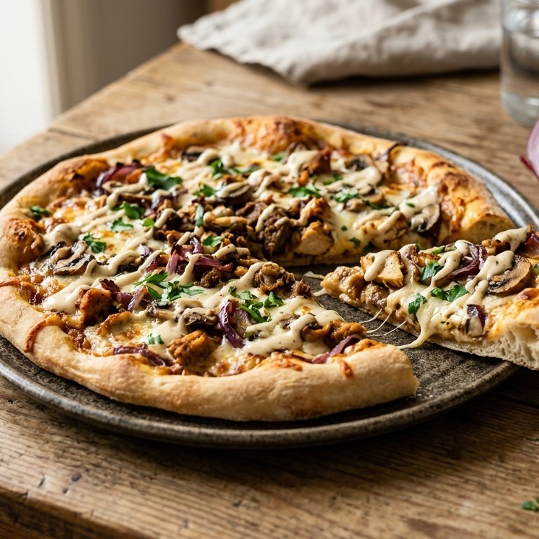 Shoarmapizza met knoflooksaus recept